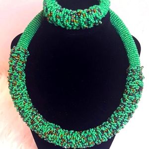 Kenyan Handmade Glass Maasaii Beads Necklace set